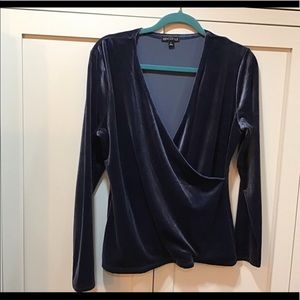 J Crew L Surplice Velour Wrap Top, NWT. Size S